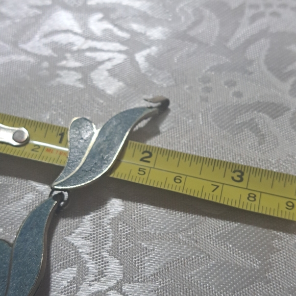 Vintage Taxco ER Sterling Crushed Denim Lapis Panel Link Bracelet 7.75" - Picture 12 of 13